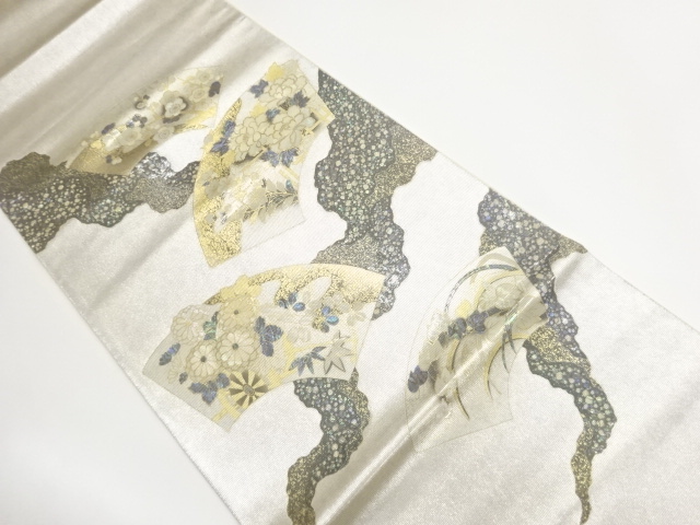 JAPANESE FUKURO OBI / KINSAI / SHELL INLAY / MICHINAGADORI